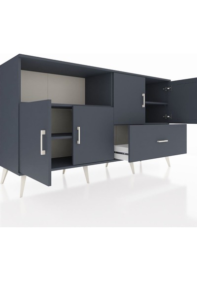 Hyperion Konsol 4 Raflı Tek Çekmeceli 4 Kapaklı 176x44x99 Antrasi Antrasit-antrasit Hyperion Konsol 4 Raflı Tek Çekmeceli 4 Kapaklı 176x44x99 Antrasi Antrasit-antrasit