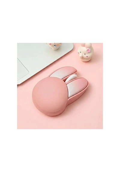 Tavşan Figürlü Kablosuz Mouse Pil Dahil Etiket Hediyeli Pembe Diğer