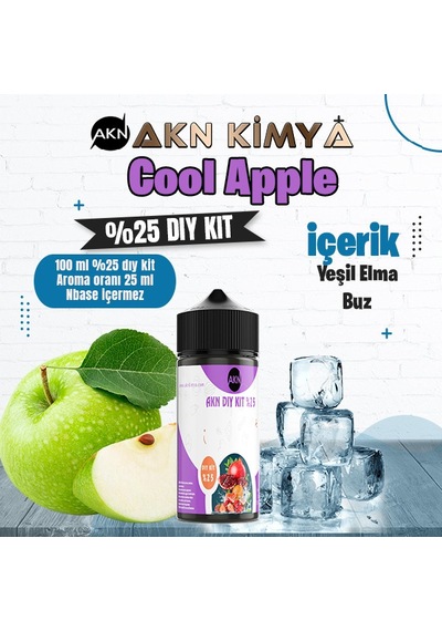 Cool Apple Yoğun Dıy Kit Yeşil Elma Buz Gıda Aroması %25 Oranda Aroma İçerir Hazır Değildir 100 Ml