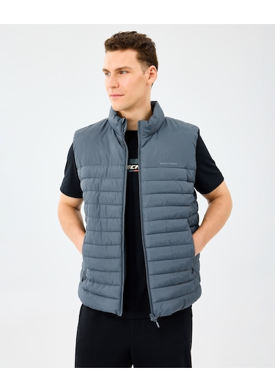 Skechers M Outerwear Polar Lining Paded Vest Erkek Gri Yelek S242212-3998 Gri