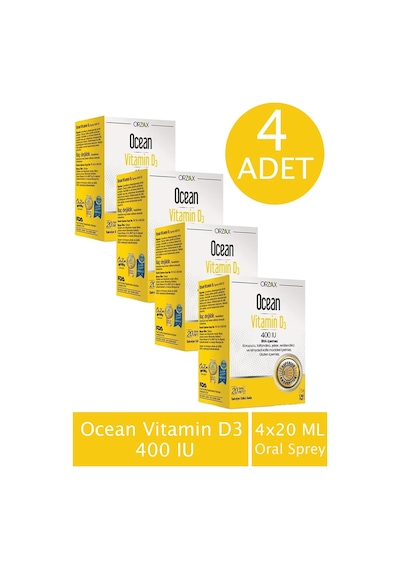 Orzax Ocean Vitamin D3 400 IU Oral Sprey 4 x 20 ML
