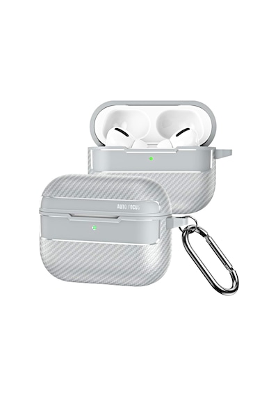 Airpods Pro 3. Nesil Uyumlu Karbon Fiber Hybrid Polymer Technology Premium Kulaklık Kılıfı Gri