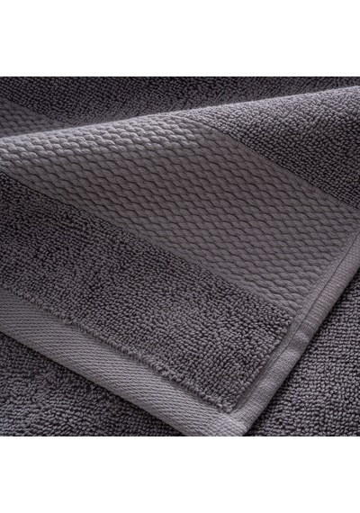 Lara Prestij Serisi Banyo Havlusu Bordürlü 80x150 Koyu Gri, Oeko Tex Standard 100 Sertifikalı %100 Ege Pamuğu, Dokuma 500 Gsm