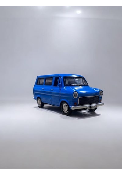 Nostaljik Metal Çek Bırak Ford Sesli Ve Işıklı Minibüs Mavi 1/36 Ölçek