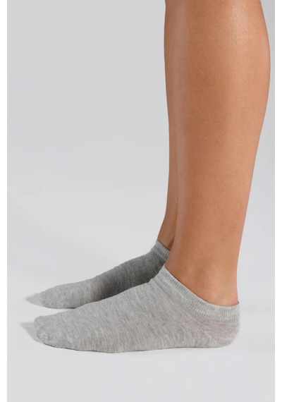 Kral Socks Kadın - Erkek Pamuklu Terletmez 10'lu - 10 Çift Yazlık Görünmez Çorap Gri
