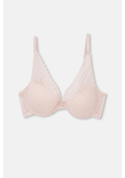 Eros 1120 Gınger Dantel Boş Cup Sütyen Külot Takım Pembe