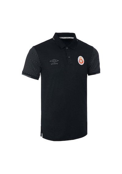 Gsstore Galatasaray Lisanslı Polo Yaka Siyah Spor T-shirt Siyah