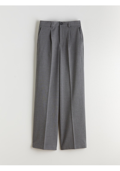 Lcw Vision Gri Loose Fit Kadın Pileli Pantolon