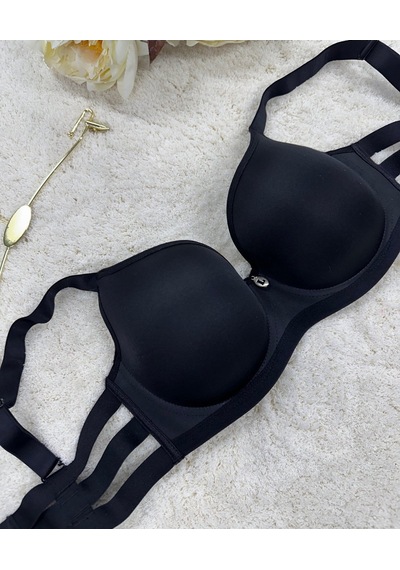 Le Jardin Marilyn Soft Cup Balenli Desteksiz Büyük Beden Sütyen - Siyah