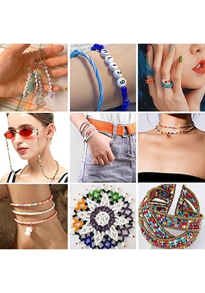 Boncuk Harfler, 5300 Parça İnci Seti Pastel 3 Mm, 14 Renkli Boncuklar, Bilezik, Küpe, El Sanatları, Kendin Yap Kolyeler Yapmak İçin 000 Açık Krem