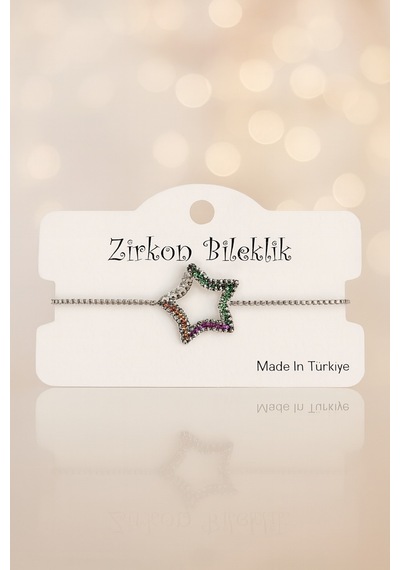 Asansörlü Ayarlanabilir Yıldız Detaylı Bileklik Çok Renkli - 786188180 Çok Renkli