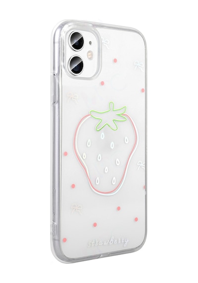 Techaks Apple Uyumlu iPhone 11 Kılıf Şeffaf Figürlü Zore Folk Sert Kapak - Kalp Beyaz