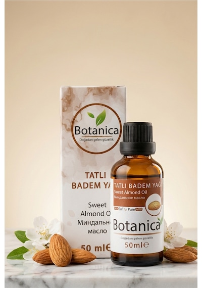 Botanica %100 Saf Tatlı Badem Yağı Soğuk Sıkım Göz Çevresi Nemlendirici Kırışıklık Bakımı Besleyici 50 Ml 50 ML