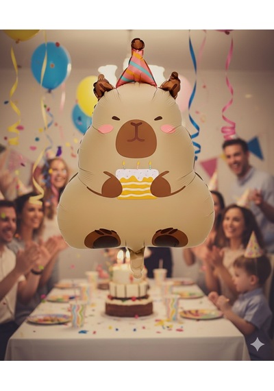 69x48,5 Cm Capybera Kapibara Doğum Günü Folyo Balon - Parti Dekorasyon Balonu Çok Renkli