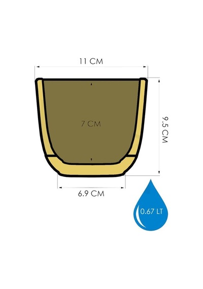 Omnipazar Krs-382 Dekoratif Plastik Mercan Kare Saksı 0.67 Litre No 2 73723623