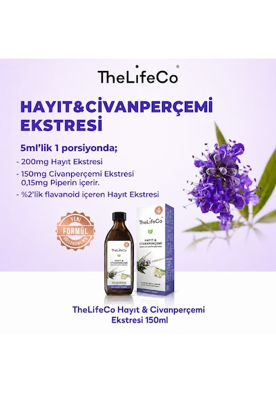 TheLifeCo Hayıt & Civanperçemi Ekstraktı 150 ML