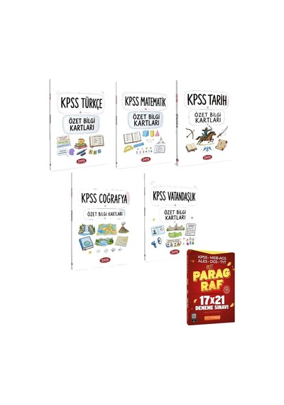 Data Yayınları Kpss Türkçe+matematik+tarih+coğrafya+vatandaşlık Özet Bilgi Kartları+evp Akademi Tyt Paragraf Rest 17 X 21 Deneme