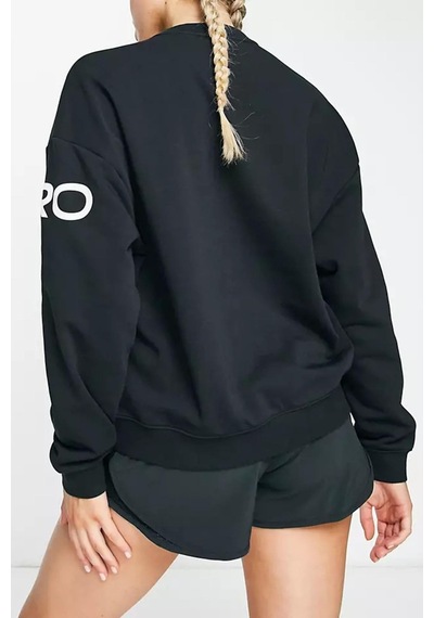 Dri-fit Get Fit French Terry Graphic Bol Kesim Siyah Kadın Sweatshrit Siyah