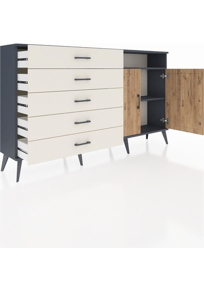 Arges Konsol 2 Raflı 5 Çekmeceli 2 Kapaklı 176x30x99 Antrasit-çam Antrasit-çam/aytaşı Arges Konsol 2 Raflı 5 Çekmeceli 2 Kapaklı 176x30x99 Antrasit-çam Antrasit-çam/aytaşı