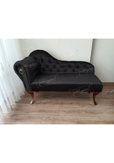 Modern Köşe Koltuğu Josefin Puf Bench Siyah