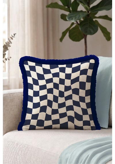 Damalı Geometrik Şık Saçaklı Yastık Kılıfı-dalgalı Kare Retro Krem Lacivert Püsküllü Kırlent Kılıfı Derin Esinti Mira Damalı Geometrik Şık Saçaklı Yastık Kılıfı-dalgalı Kare Retro Krem Lacivert Püsküllü Kırlent Kılıfı Derin Esinti Mira