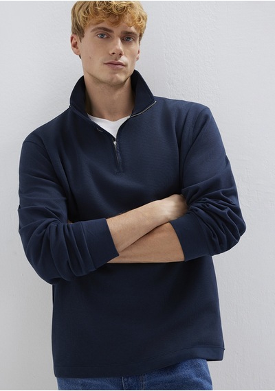 Mavi - Yarı Fermuarlı Lacivert Sweatshirt 0s10537-86623 Lacivert