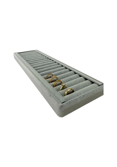 Yerli Üretim Süet Kumaş Gri Renk 35/11 Cm Kelepçe-bileklik Sergileme Standı Çok Renkli