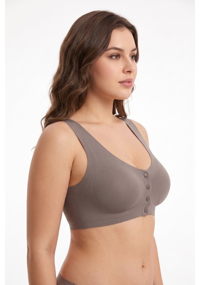 Missvera Kadın Lazer Kesim Önden Çıtçıtlı Pedli Sütyen Bgl-st05636 VİZON