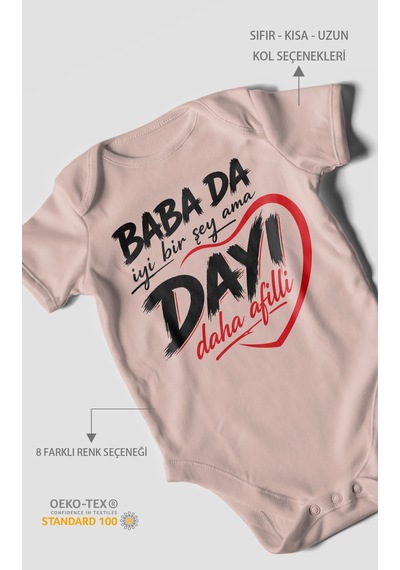 Morivokids Babaya Özel Kısa Kollu Bebek Body %100 Pamuk Zbn185-kk Pastel Pembe