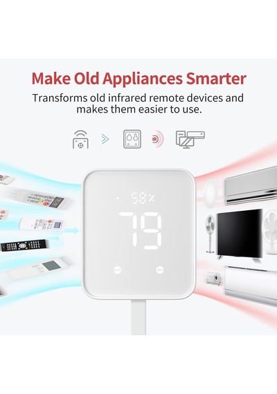 Hub2.0, Wifi Termometre Higrometre Olarak Çalışır, Ir Uzaktan Kumanda, Akıllı Uzaktan Kumanda Ve Işık Sensörü, Wi-fi Bağlantısı Destek 2.4ghz , Alexa Ve Google Asistan İle Uyumlu