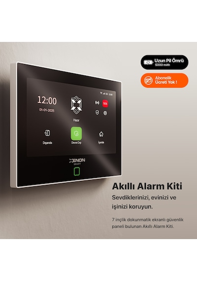 Xenon Smart Ev Güvenlik Sistemi | Panel ve Mobil Kontrollü, Alarm Kiti, Kablosuz, Sirenli (X7570)