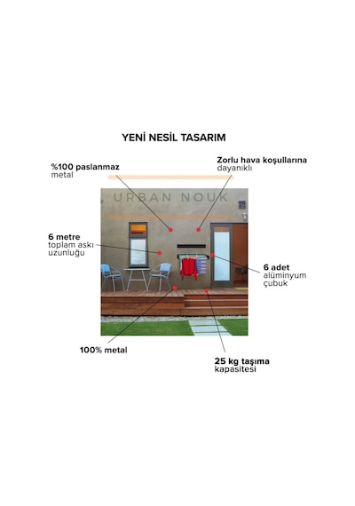 Kurutmalık Çamaşır Askısı - Duvara Monte Çamaşırlık - Patentli Tasarım Antrasit-100cm Antrasit
