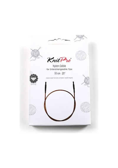 Knitpro Ginger Şeffaf Plastik Kordon 50 Cm Kahverengi Needle Rope Nylon Natural/brown Brown Single Cord 29 Cm-50 Cm/20 " Needle 31292