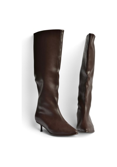 Fox Shoes Z726103409 Kahverengi Kısa İnce Topuklu Klasik Kadın Çizme