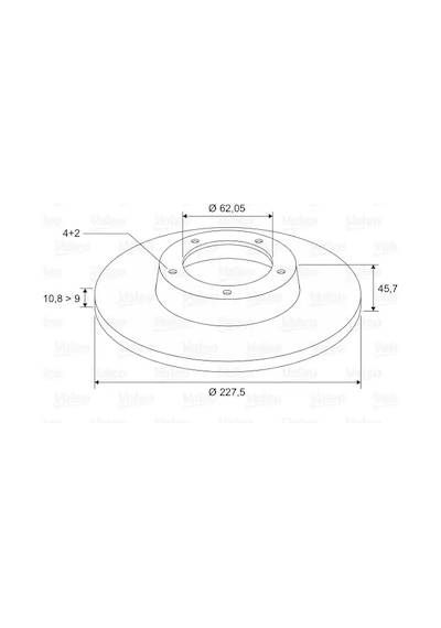 Fren Disk - Fiat 124, Panda, Fiorino, Uno, X 1/9, 127, 128, Ritmo, 131, Regata, 125, 900, Argenta - Valeo-186151