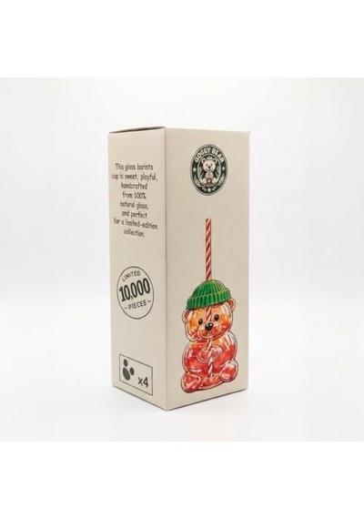 Goggy Bear - Cam Ayıcık Figürlü İçecek Bardağı - 500 Ml