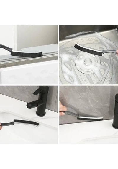 2'li Dar Alan Temizleme Fırçası Seti, Mutfak Ve Banyo İçin Açık Ahşap