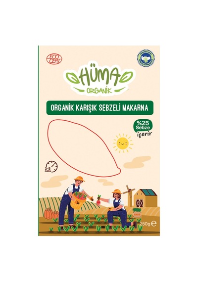 Hüma Organik Karışık Sebzeli Makarna 250 G - 7 Adet Tarı