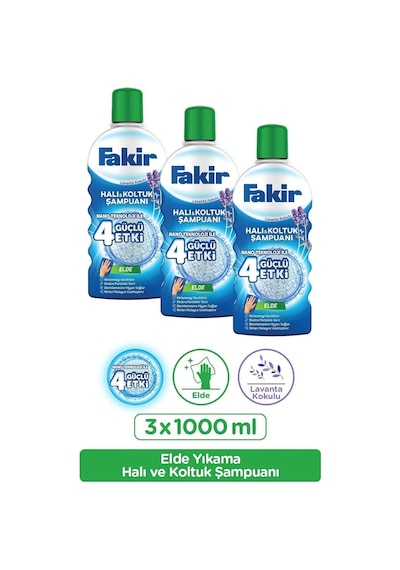 Fakir Elde Lavanta Teknolojili Halı Ve Koltuk Şampuanı 1000ml X 3 Adet 10'lu Set