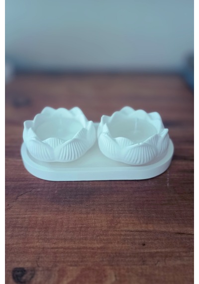 Bernami Mumluk Şamdanpinterest İkili Lotus Mum Seti Kokusuz Dumansız Taş Tozu Tasarım Tabak Dahil Diğer