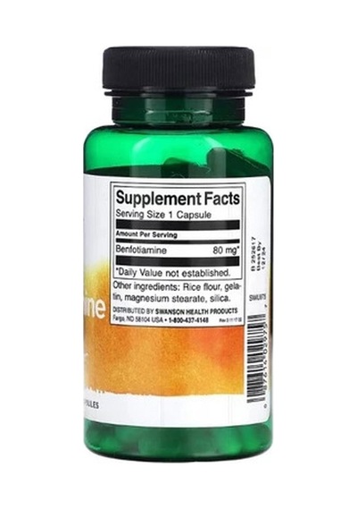 Swanson, Benfotiamine, 80 Mg, 120 Caps