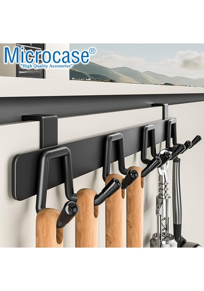 Microcase Kapı Arkası Çok Amaçlı Elbise Çanta Vb Metal Eşya Askılığı Al5446 Siyah
