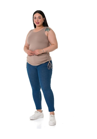 Disentis Büyük Beden Kalın Askılı Yanları Tünelli Viskon Vizon Body-vizon Vizon