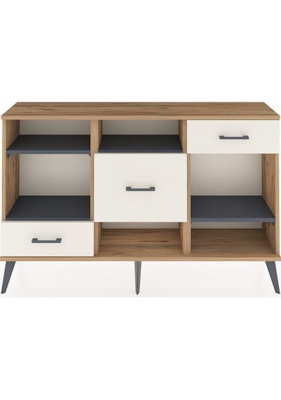 Arges Konsol 4 Raflı 3 Çekmeceli 132x30x83 Çam-antrasit/aytaşı Antrasit/aytaşı Arges Konsol 4 Raflı 3 Çekmeceli 132x30x83 Çam-antrasit/aytaşı Antrasit/aytaşı