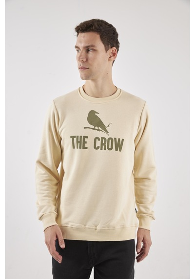 The Crow Zoom Ekru O-yaka Sweatshırt Ekru