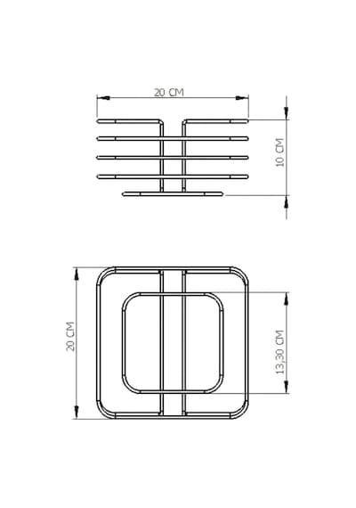 Edora Home Turuncu Paslanmaz Oval Köşeli Kare Ekmek Sepeti Makrome - Çok Amaçlı Metal Turuncu