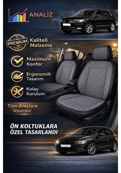 Hyundai İ20 2008 Ve Sonrası Uyumlu Eren Daimond Gri 2'li Minder Seti