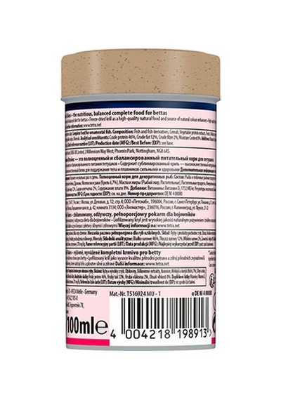 Tetra Betta Menu Balık Yemi 100 Ml 38 Gr 144-10047.01