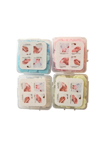 Sihirli Sabun 4 Renkli Kutu- Tek Kullanımlık Yaprak Sabun Avokado - Argan - Shea