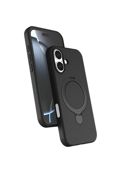 Durukar Apple, Uyumlu iPhone 16 Plus Regal Magsafe Standlı Kapak - Siyah